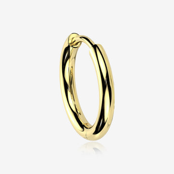 A Pair of Implant Grade Titanium Golden Basic Huggie Hoop Earring
